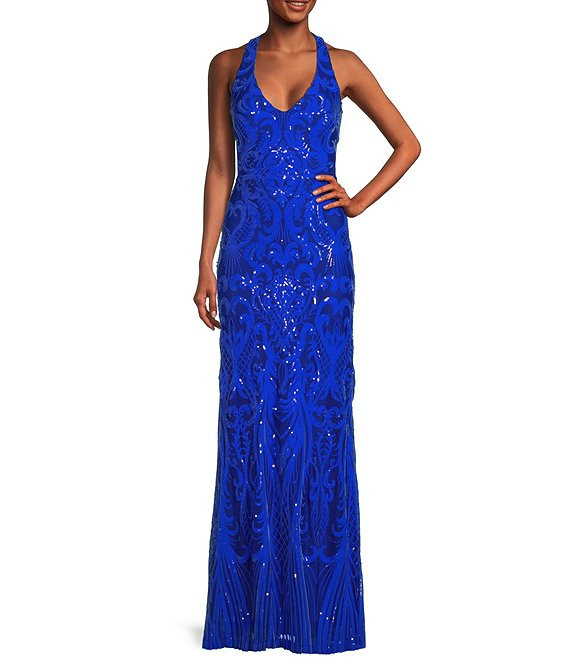 Next Up Blue Sequin Dress