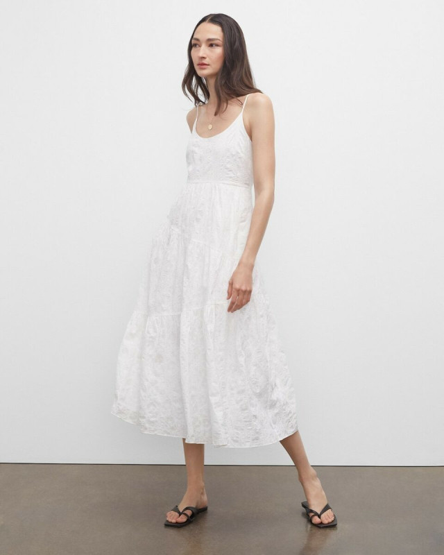 Club Monaco White Traveling Tiers Maxi Dress