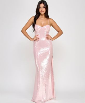 Emerald Sundae Sequin Sweetheart Open-Back Gown